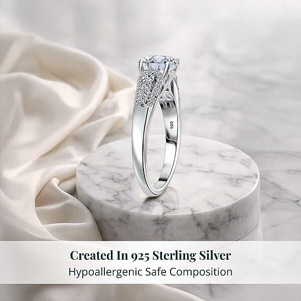 Shop Lc Luxuriant Lab Grown Diamond Ring In Rhodium Over Sterling Silver 2.00 Ctw