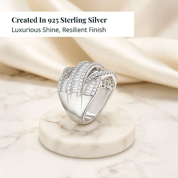 Shop Lc Luxuriant Lab Grown Diamond Ring In Rhodium Over Sterling Silver 3.00 Ctw