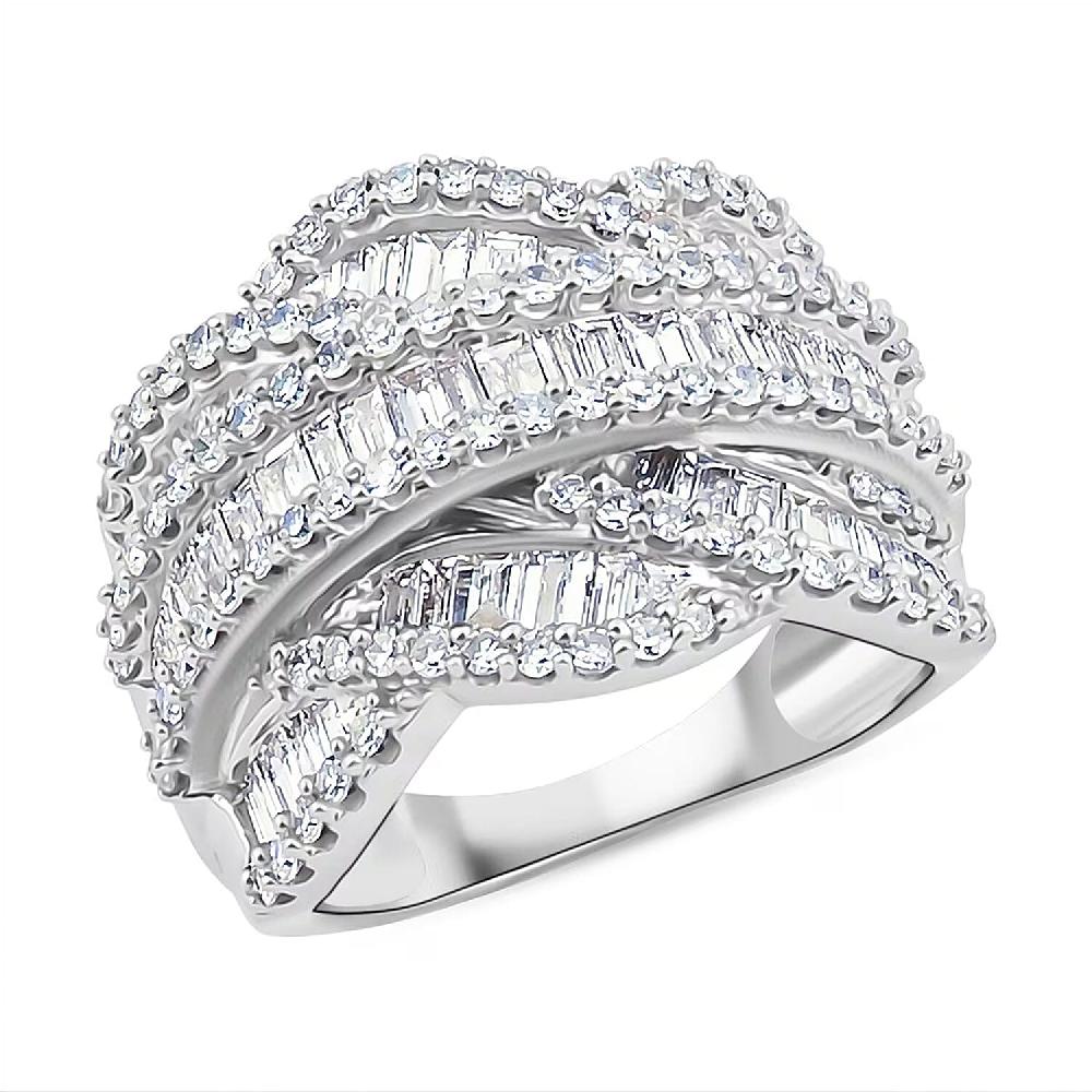 shop lc Luxuriant Lab Grown Diamond Ring in Rhodium Over Sterling Silver 3.00 ctw