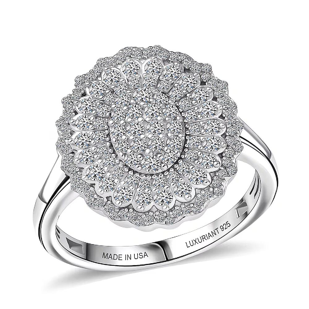 shop lc Luxuriant Lab Grown Diamond Ring in Rhodium Over Sterling Silver 1.00 ctw