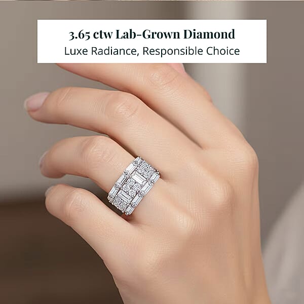 Shop Lc Luxuriant Lab Grown Diamond Ring In Sterling Silver 3.65 Ctw