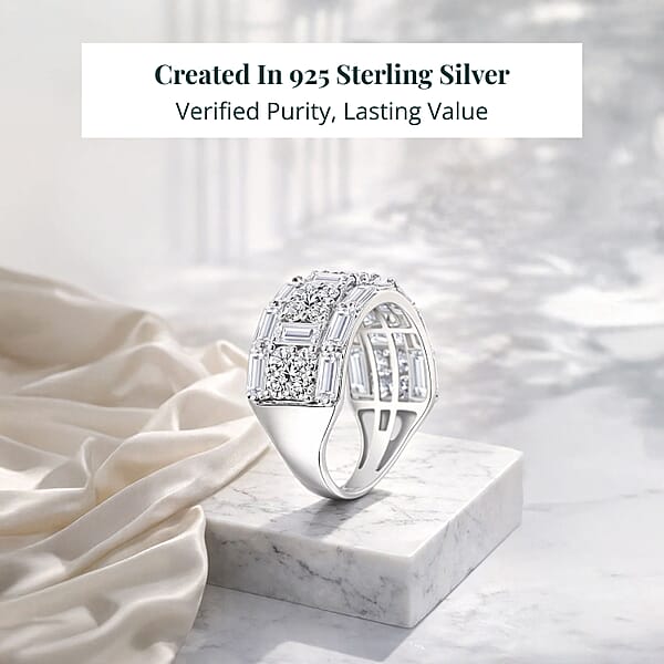 Shop Lc Luxuriant Lab Grown Diamond Ring In Sterling Silver 3.65 Ctw