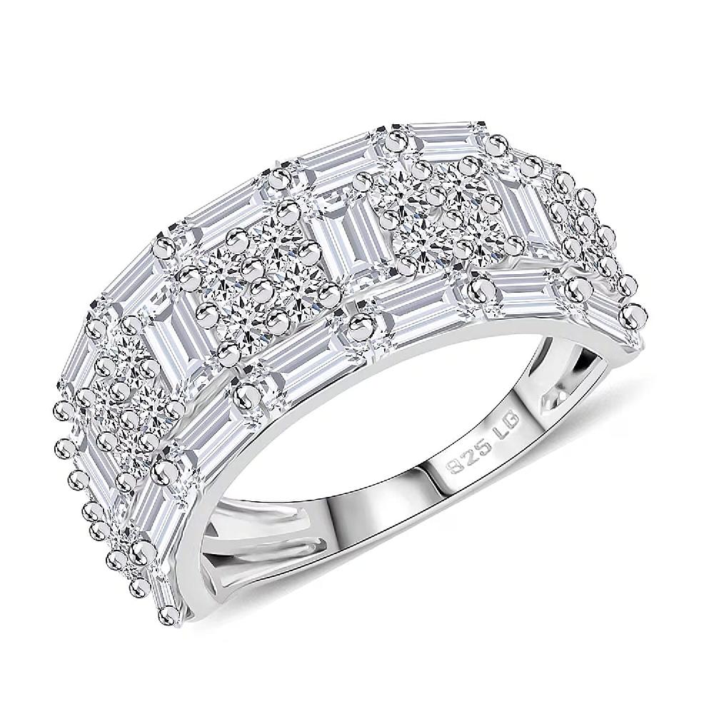 shop lc Luxuriant Lab Grown Diamond Ring in Sterling Silver 3.65 ctw