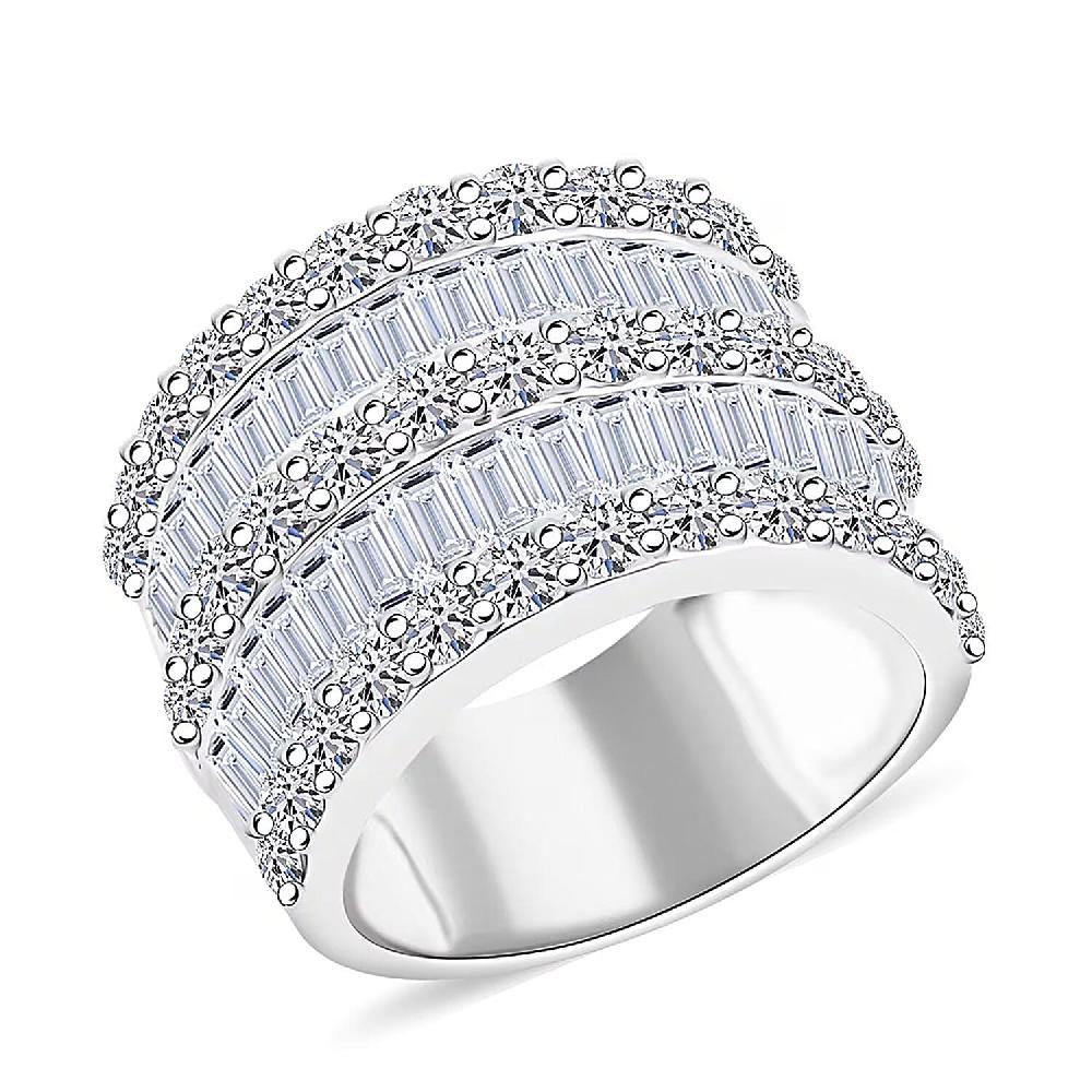 shop lc Luxuriant Lab Grown Diamond Ring in Sterling Silver 4.90 ctw