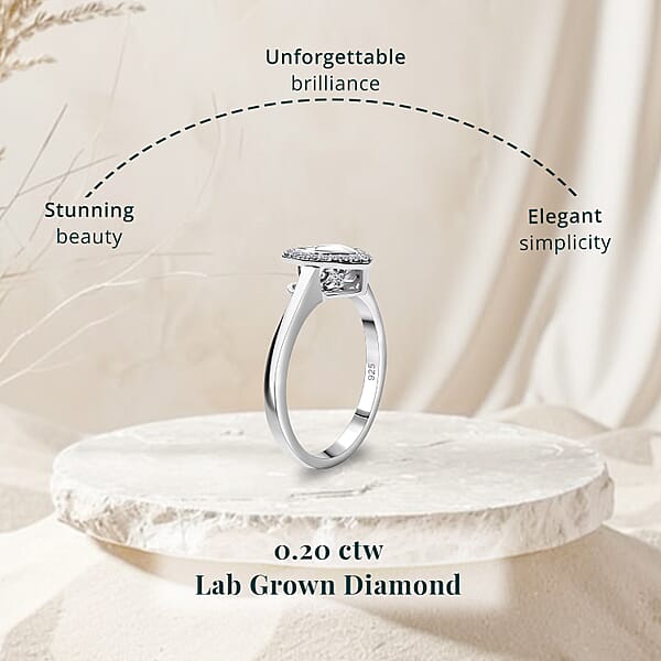 Shop Lc Luxuriant Lab Grown Diamond SI 0.20 Ctw Heart Dancing Ring In Rhodium Over Sterling Silver
