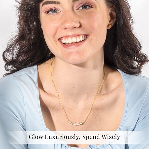 Shop Lc Luxuriant Lab Grown Diamond SI 0.30 Ctw Necklace In 18K Vermeil Yellow Gold Over Sterling Silver 18 Inches