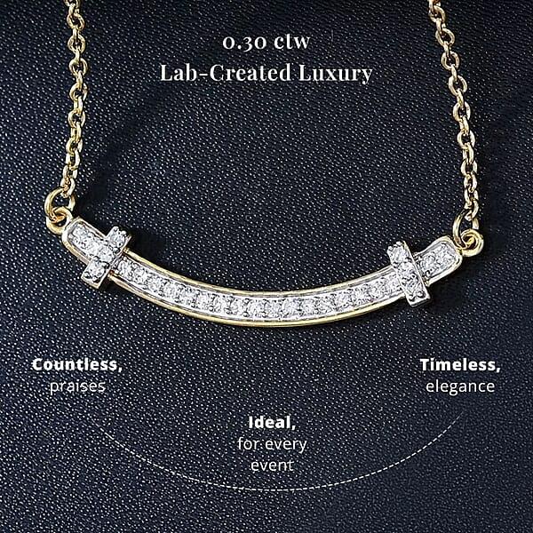 Shop Lc Luxuriant Lab Grown Diamond SI 0.30 Ctw Necklace In 18K Vermeil Yellow Gold Over Sterling Silver 18 Inches