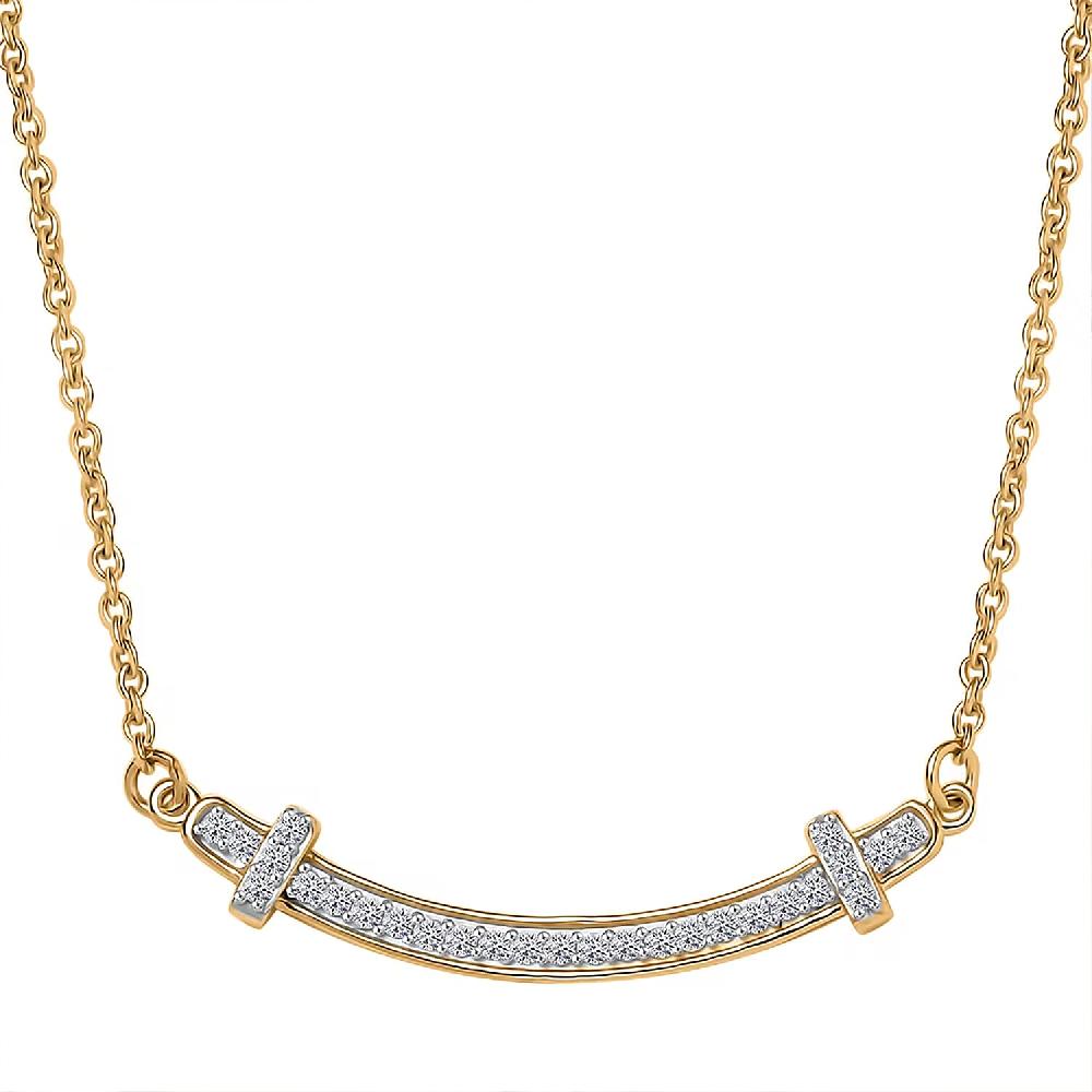 shop lc Luxuriant Lab Grown Diamond SI 0.30 ctw Necklace in 18K Vermeil Yellow Gold Over Sterling Silver 18 Inches