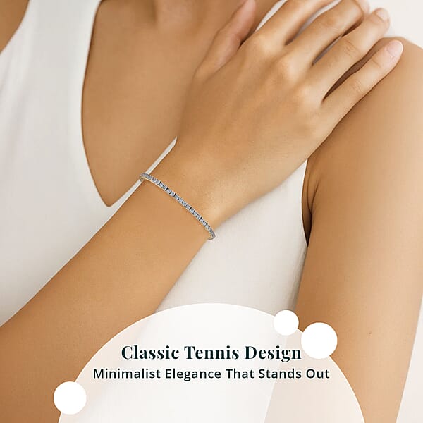 Shop Lc Luxuriant Lab Grown Diamond SI 4.70 Ctw Tennis Bracelet In 18K Vermeil Yellow Gold Over Sterling Silver (8.00 In)