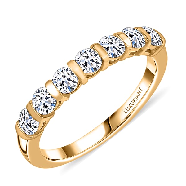 Shop Lc Luxuriant Lab Grown Diamond (SI-I1) Bubbles Ring And Stud Earrings And Bracelet (7.25In) In 18K Vermeil YG Over Sterling Silver 2.80 Ctw