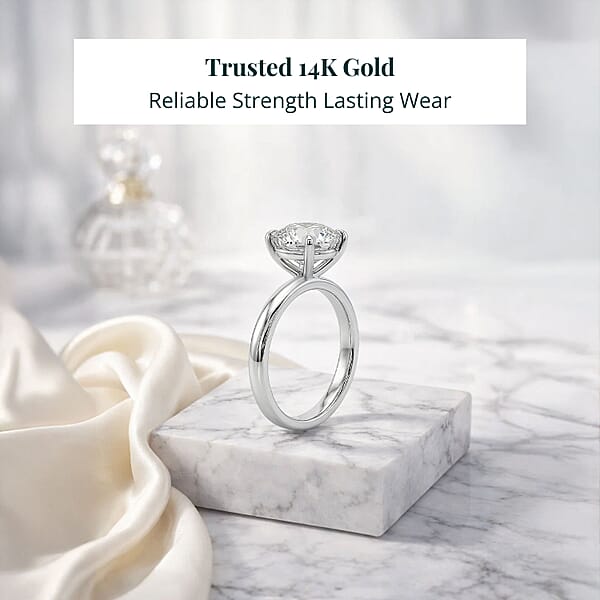 Shop Lc Luxuriant Lab Grown Diamond Solitaire Ring In 14K White Gold 3.00 Ctw