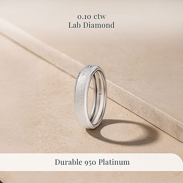 Shop Lc Luxuriant Lab Grown Diamond VS 0.10 Ctw Band Ring In 950 Platinum 4 Grams Del. In 10-12 Days)