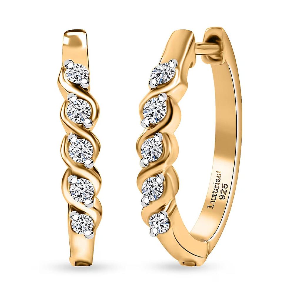 shop lc Luxuriant Lab Grown Diamond VS 0.30 ctw Earrings in 18K Vermeil Yellow Gold Over Sterling Silver