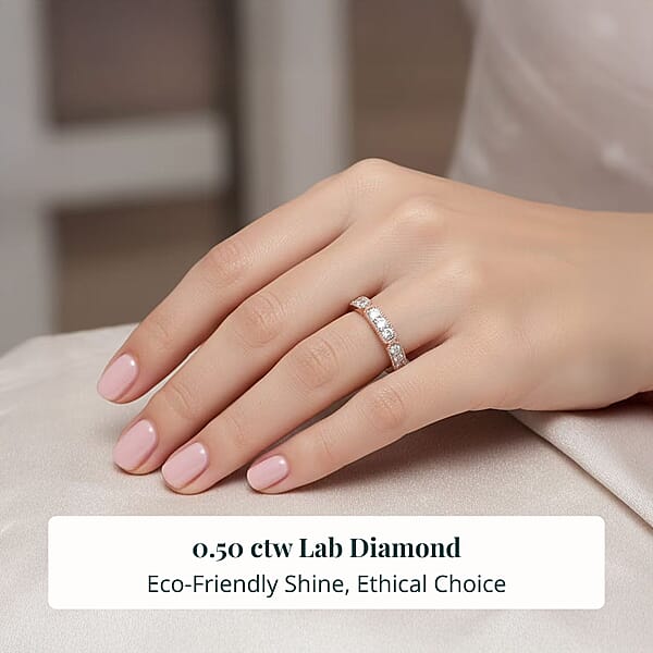 Shop Lc Luxuriant Lab Grown Diamond VS 0.50 Ctw Ring In 18K Vermeil RG Over Sterling Silver