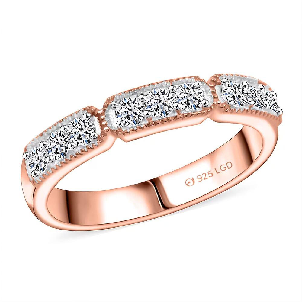 shop lc Luxuriant Lab Grown Diamond VS 0.50 ctw Ring in 18K Vermeil RG Over Sterling Silver