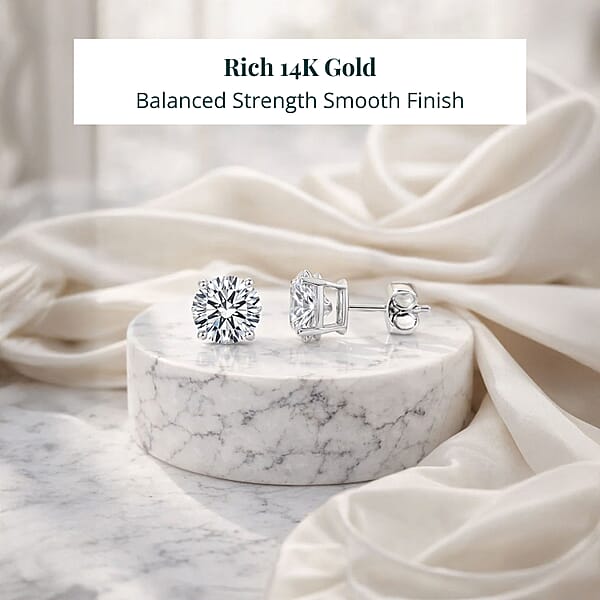 Shop Lc Luxuriant Lab Grown Diamond VS 4.00 Ctw Stud Luxe Earrings In 14K White Gold