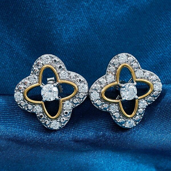 Shop Lc Luxuriant Lab Grown Diamond VS-SI 0.75 Ctw Earrings In 14K Yellow Gold Over And Sterling Silver
