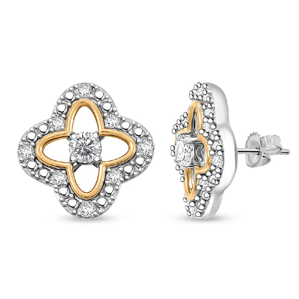 shop lc Luxuriant Lab Grown Diamond VS-SI 0.75 ctw Earrings in 14K Yellow Gold Over and Sterling Silver