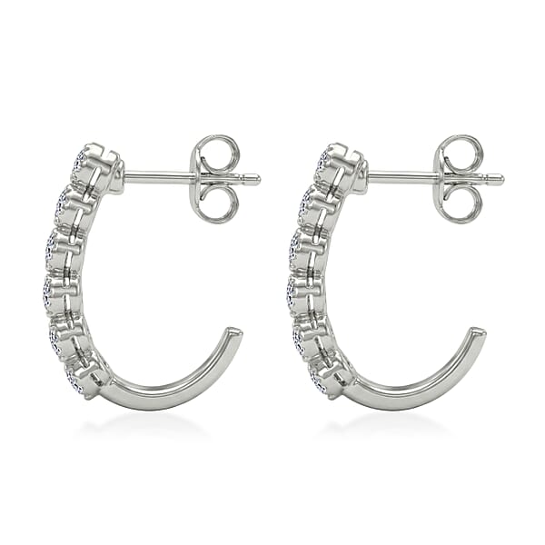 Shop Lc Luxuriant Lab Grown Diamond VS-SI 0.75 Ctw Hoop Earrings In Sterling Silver