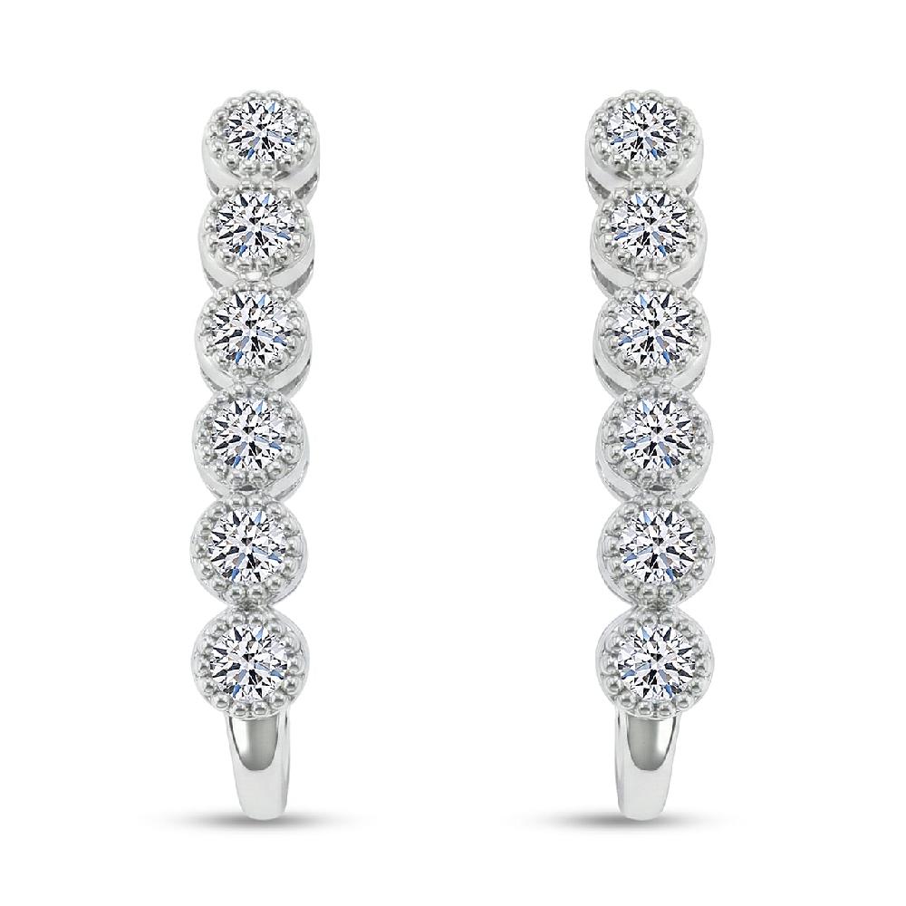 shop lc Luxuriant Lab Grown Diamond VS-SI 0.75 ctw Hoop Earrings in Sterling Silver
