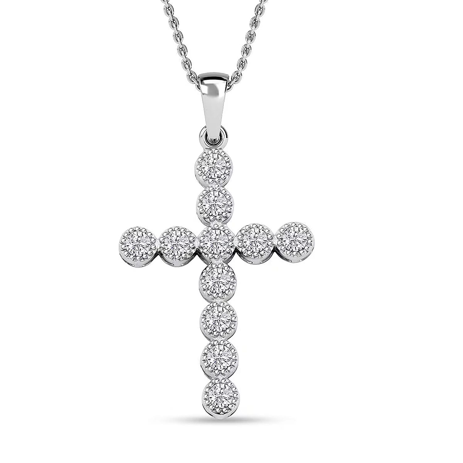 shop lc Luxuriant Lab Grown Diamond VS-SI 0.75 ctw Pendant Necklace in Sterling Silver 16-18 Inches