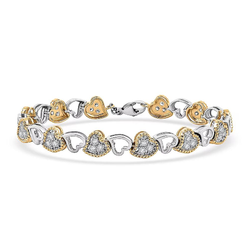 shop lc Luxuriant Lab Grown Diamond VS-SI 2.00 ctw Bracelet in 14K YG Over and Sterling Silver (7.25 In)