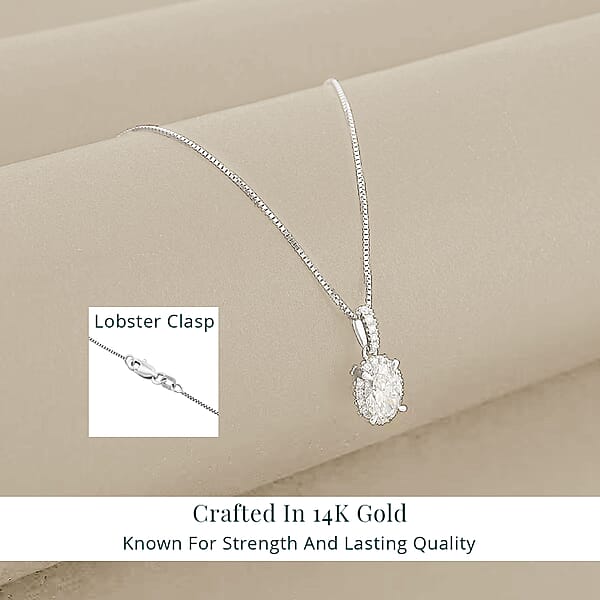 Shop Lc Luxuriant Lab Grown Diamond VS1 1.06 Ctw Pendant Necklace In 14K White Gold 18 Inches