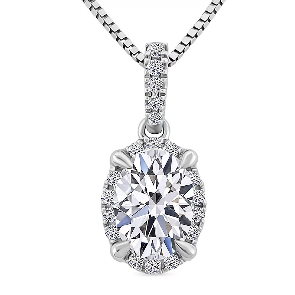 shop lc Luxuriant Lab Grown Diamond VS1 1.06 ctw Pendant Necklace in 14K White Gold 18 Inches