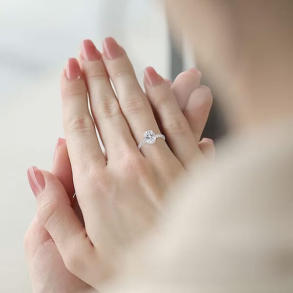 Shop Lc Luxuriant Lab Grown Diamond VS1 1.70 Ctw Ring In 14K White Gold