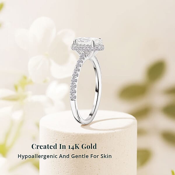 Shop Lc Luxuriant Lab Grown Diamond VS1 1.70 Ctw Ring In 14K White Gold