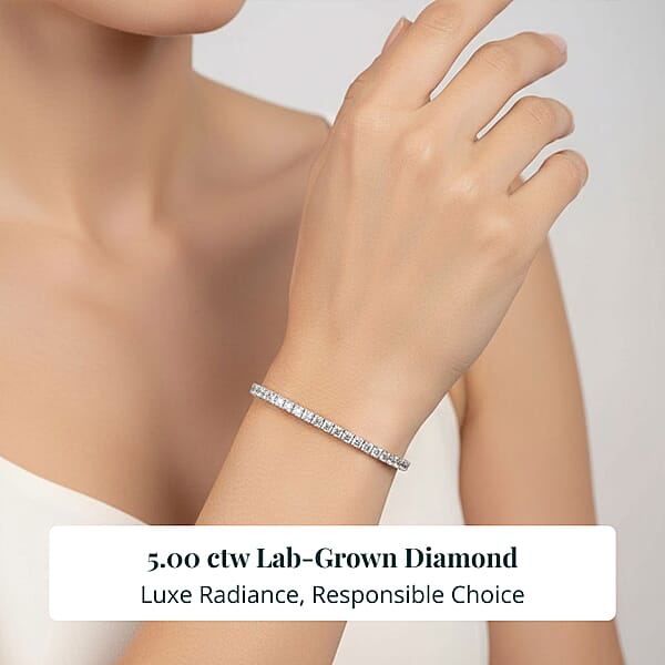 Shop Lc Luxuriant Lab Grown Diamond VS1 5.00 Ctw Bracelet In 14K White Gold (7.25 In) 8.60 Grams