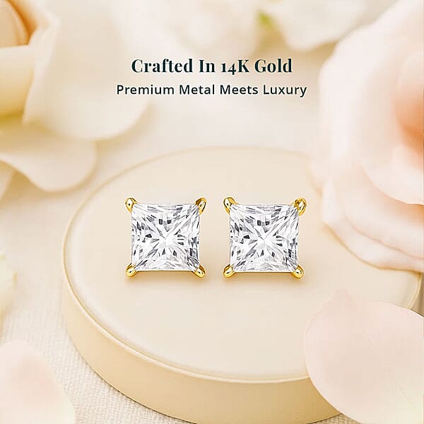 Shop Lc Luxuriant Lab Grown Diamond VS2-G 7.00 Ctw Earrings In 14K Yellow Gold