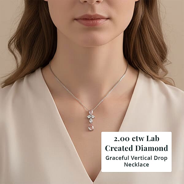 Shop Lc Luxuriant Lab Grown Pink Diamond And Lab Grown Diamond VS-VS2 2.00 Ctw Necklace In 14K White Gold 18 Inches