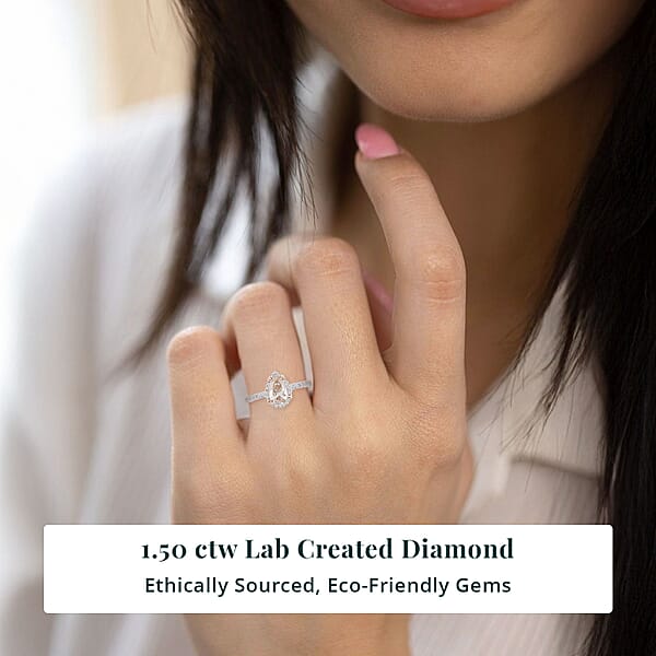 Shop Lc Luxuriant Lab Grown Pink Diamond (IR) And Lab Grown Diamond VS 1.50 Ctw Ring In 14K White And Rose Gold
