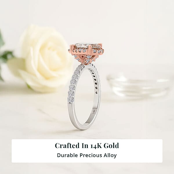 Shop Lc Luxuriant Lab Grown Pink Diamond (IR) And Lab Grown Diamond VS 1.50 Ctw Ring In 14K White And Rose Gold