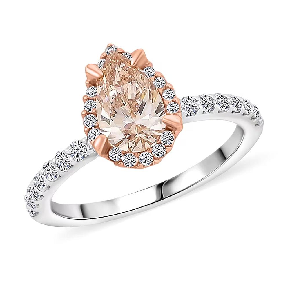 shop lc Luxuriant Lab Grown Pink Diamond (IR) and Lab Grown Diamond VS 1.50 ctw Ring in 14K White and Rose Gold shop lc Luxuriant Lab Grown Pink Diamond (IR) and Lab Grown Diamond VS 1.50 ctw Ring in 14K White and Rose Gold