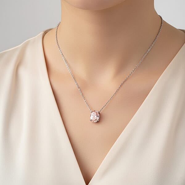 Shop Lc Luxuriant Lab Grown Pink Diamond (IR) VS2 1.00 Ctw Necklace 16 Inches In 14K White Gold