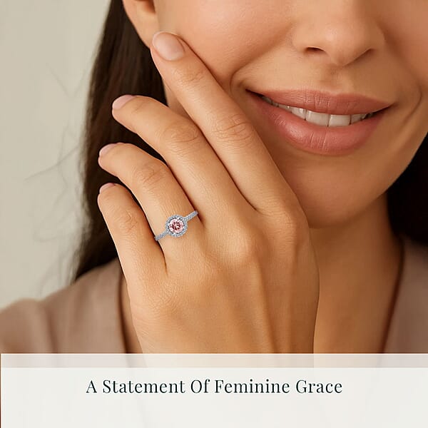 Shop Lc Luxuriant Lab Grown Pink Diamond (VS) Lab Grown Diamond Bloom Ring In 950 Platinum 1.00 Ctw