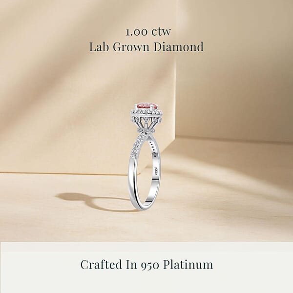 Shop Lc Luxuriant Lab Grown Pink Diamond (VS) Lab Grown Diamond Bloom Ring In 950 Platinum 1.00 Ctw