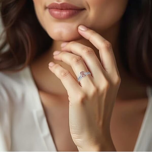 Shop Lc Luxuriant Lab Grown Pink Diamond (VVS2) Lab Grown Diamond Ring In 14K White Gold 2.30 Ctw