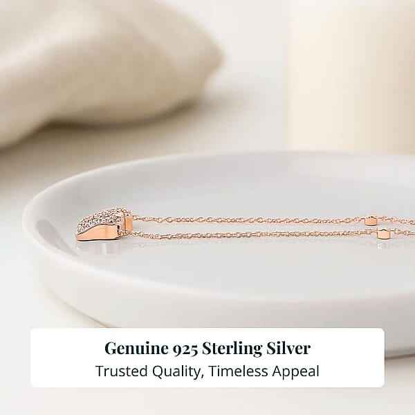 Shop Lc Luxuriant Lab Grown Pink (IR) And White Diamond (SI) 1.00 Ctw Elephant Necklace In 18K Vermeil Rose Gold Over Sterling Silver 18-20 Inches