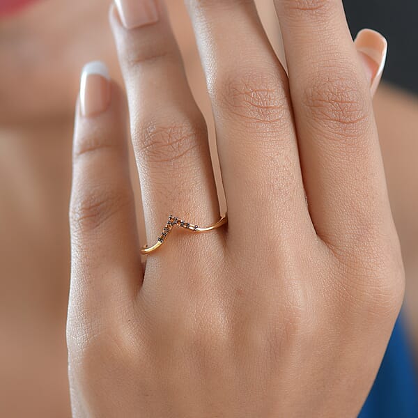 Shop Lc Luxuriant Lab Grown Red Diamond Band Ring In 18K Vermeil YG Over Sterling Silver 0.10 Ctw