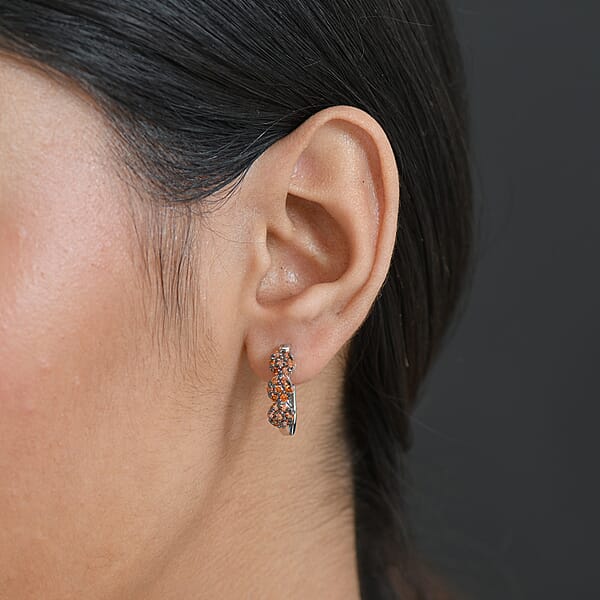 Shop Lc Luxuriant Lab Grown Red Diamond (IR) 1.00 Ctw Crimson Bloom Line Earrings In Rhodium Over Sterling Silver