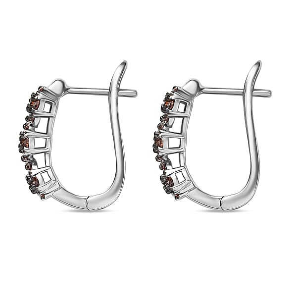 Shop Lc Luxuriant Lab Grown Red Diamond (IR) 1.00 Ctw Crimson Bloom Line Earrings In Rhodium Over Sterling Silver
