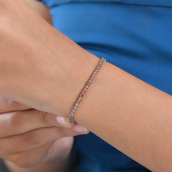Shop Lc Luxuriant Lab Grown Red Diamond (IR) SI 3.00 Ctw Scarlet Glow Bracelet In Rhodium Over Sterling Silver (6.50 In)