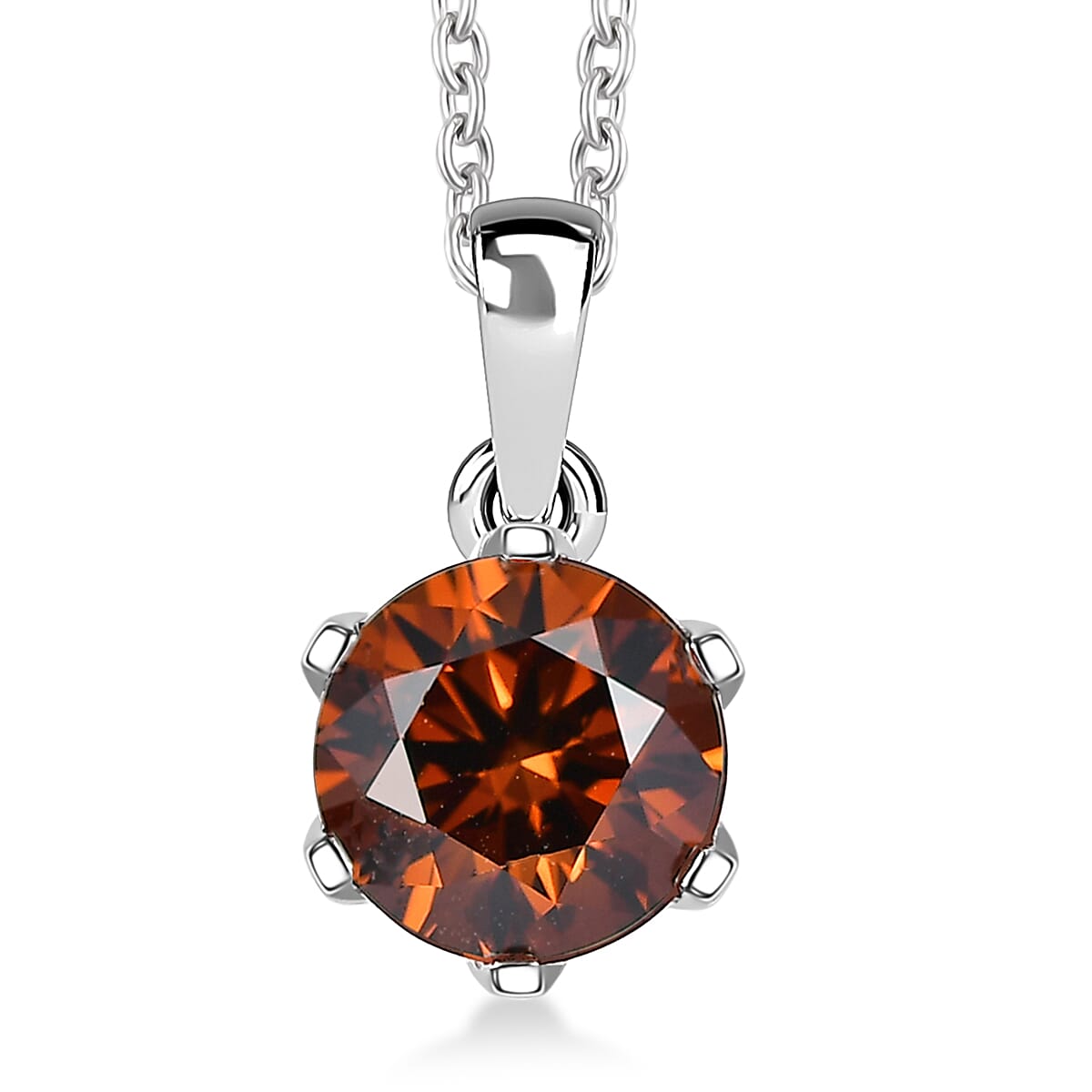 shop lc Luxuriant Lab Grown Red Diamond SI (IR) 1.50 ctw Rosetta Pendant Necklace 20 Inches in 10K White Gold