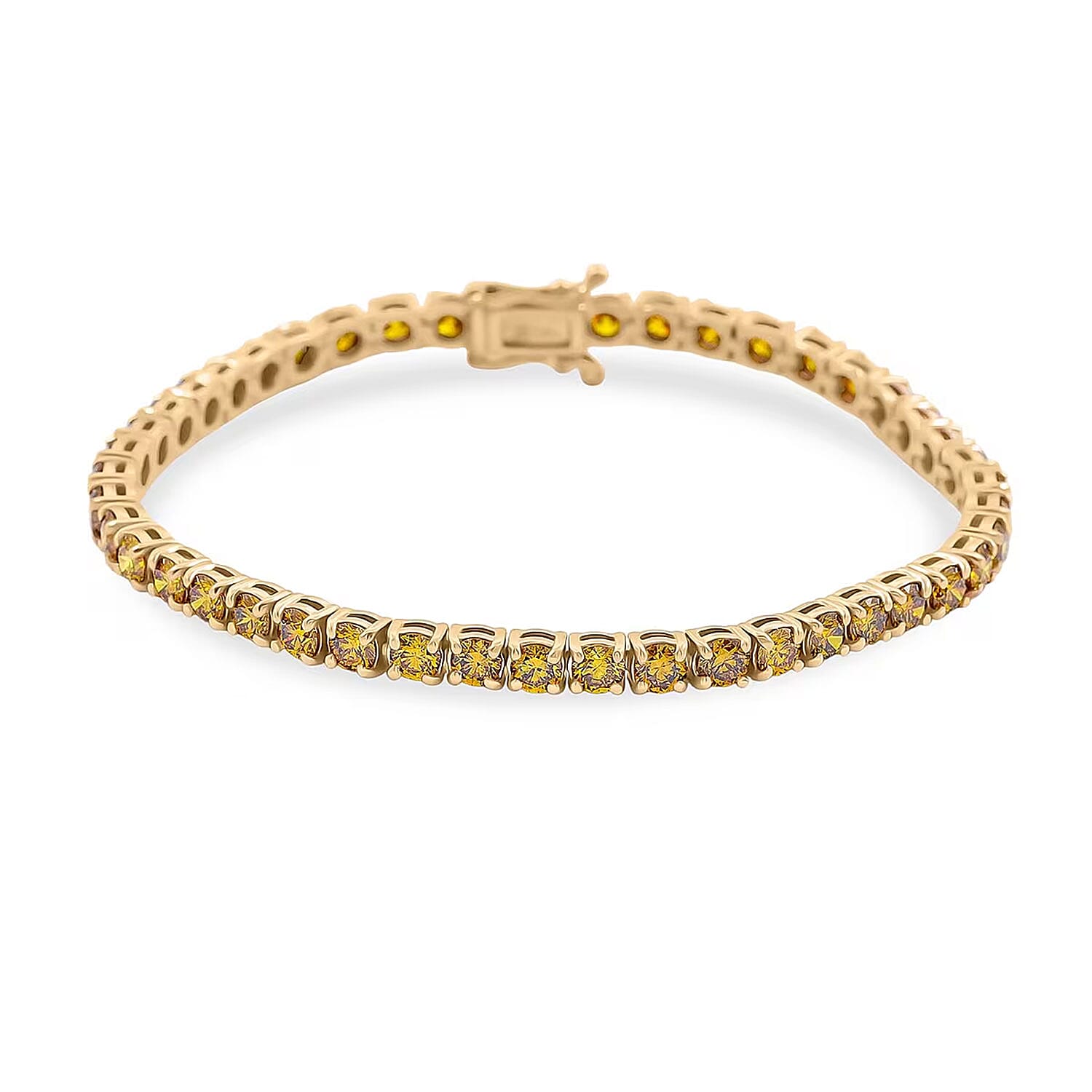 shop lc Luxuriant Lab Grown Yellow Diamond (IR) (VS) 8.00 ctw Bracelet in 14K Yellow Gold (7.25 In) 12.15 Grams