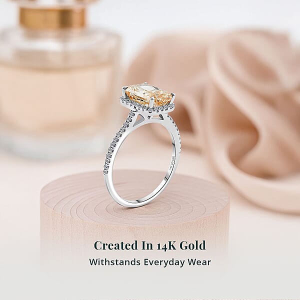 Shop Lc Luxuriant Lab Grown Yellow Diamond (IR) (VS1) Lab Grown Diamond 2.24 Ctw Ring In 14K White Gold