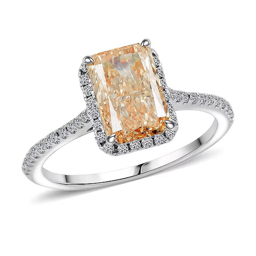 shop lc Luxuriant Lab Grown Yellow Diamond (IR) (VS1) Lab Grown Diamond 2.24 ctw Ring in 14K White Gold