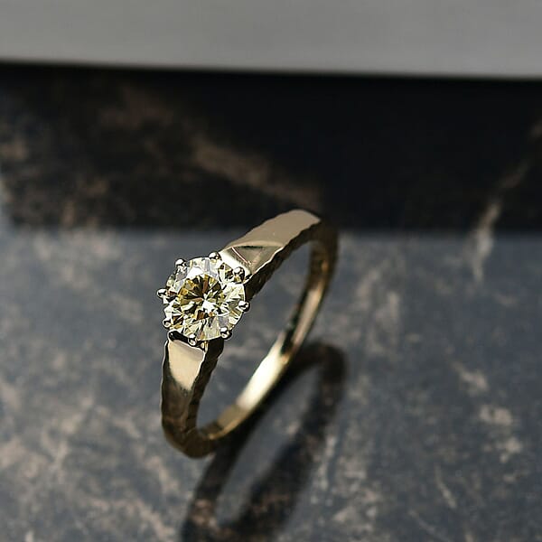 Shop Lc Luxuriant Lab Grown Yellow Diamond (VS) Solitaire Ring In 10K Yellow Gold 1.00 Ctw